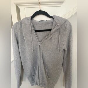 Brandy Melville Light Gray Knit Hoodie